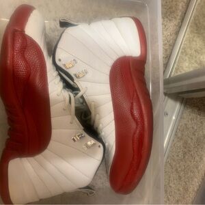 Jordan XII Cherry White and Red High-Top Sneakers